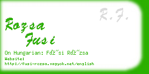 rozsa fusi business card